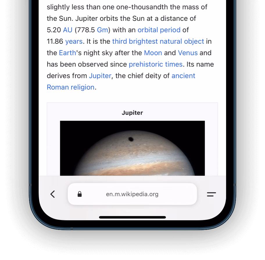 Gear Browser tab design interface on iPhone